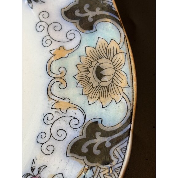 P. Regout & Co. Canton Porcelain 8.5" Plate Polychrome Chinese Tea House c.1860 - Picture 4 of 8